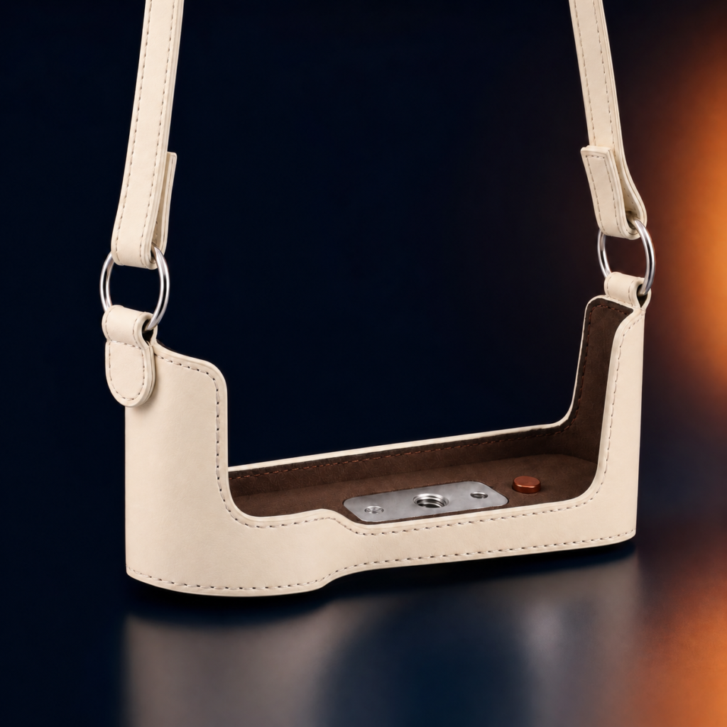 Custom leather camera protective case with precision-fit construction, device-specific openings and configurable materials for OEM and ODM projects.