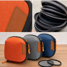 Custom camera accessory cases in multiple colors with material and construction details for OEM, private-label and bundled product development.