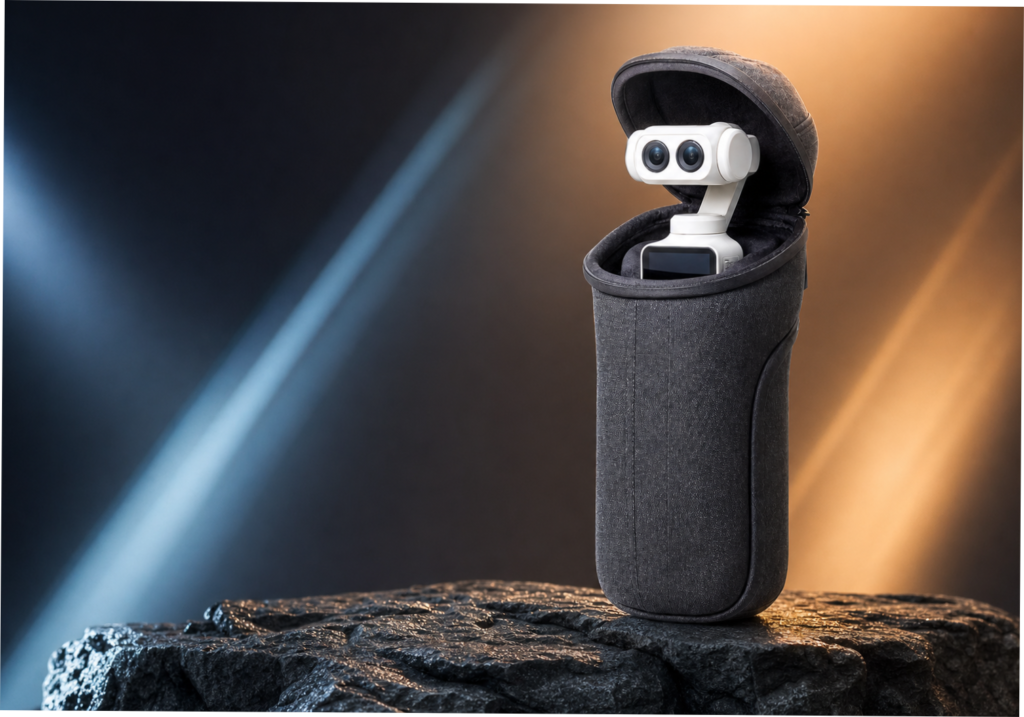 Custom protective case for compact action cameras with tailored fit, reinforced structure and compatibility development.