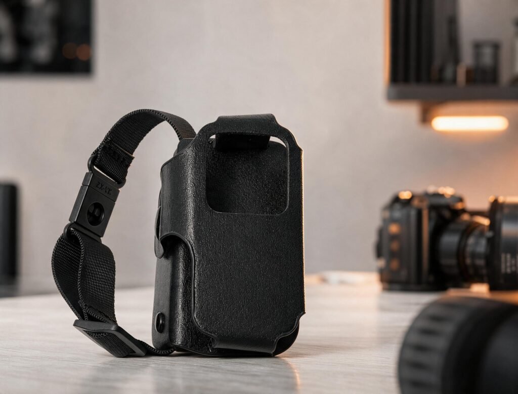 Custom action camera case for camera and accessory storage with device-specific OEM and ODM configuration.
