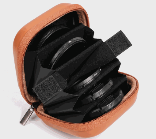 Custom Insta360 X5 organizer case with a structured interior designed to store the camera, accessories and small mounts securely.