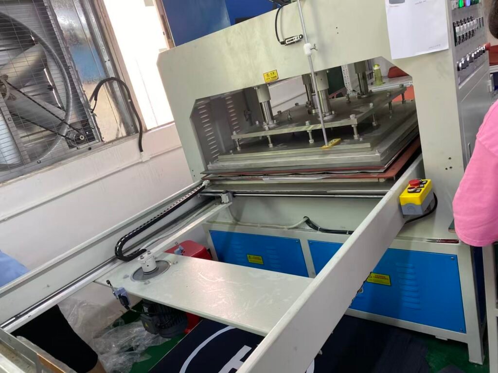 CNC cutting machine producing material panels for a custom drone carrying case
